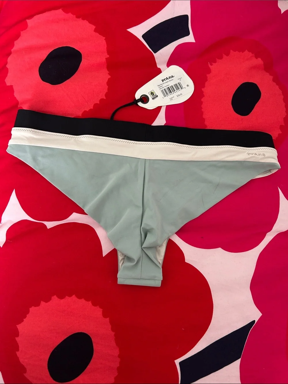 Prana Women's Sage, Black & Cream Colorblock Bikini Bottom